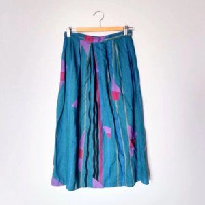 1980s Vintage Jonathan Martin Naturally Pleated Skirt - Memphis Design - Retro